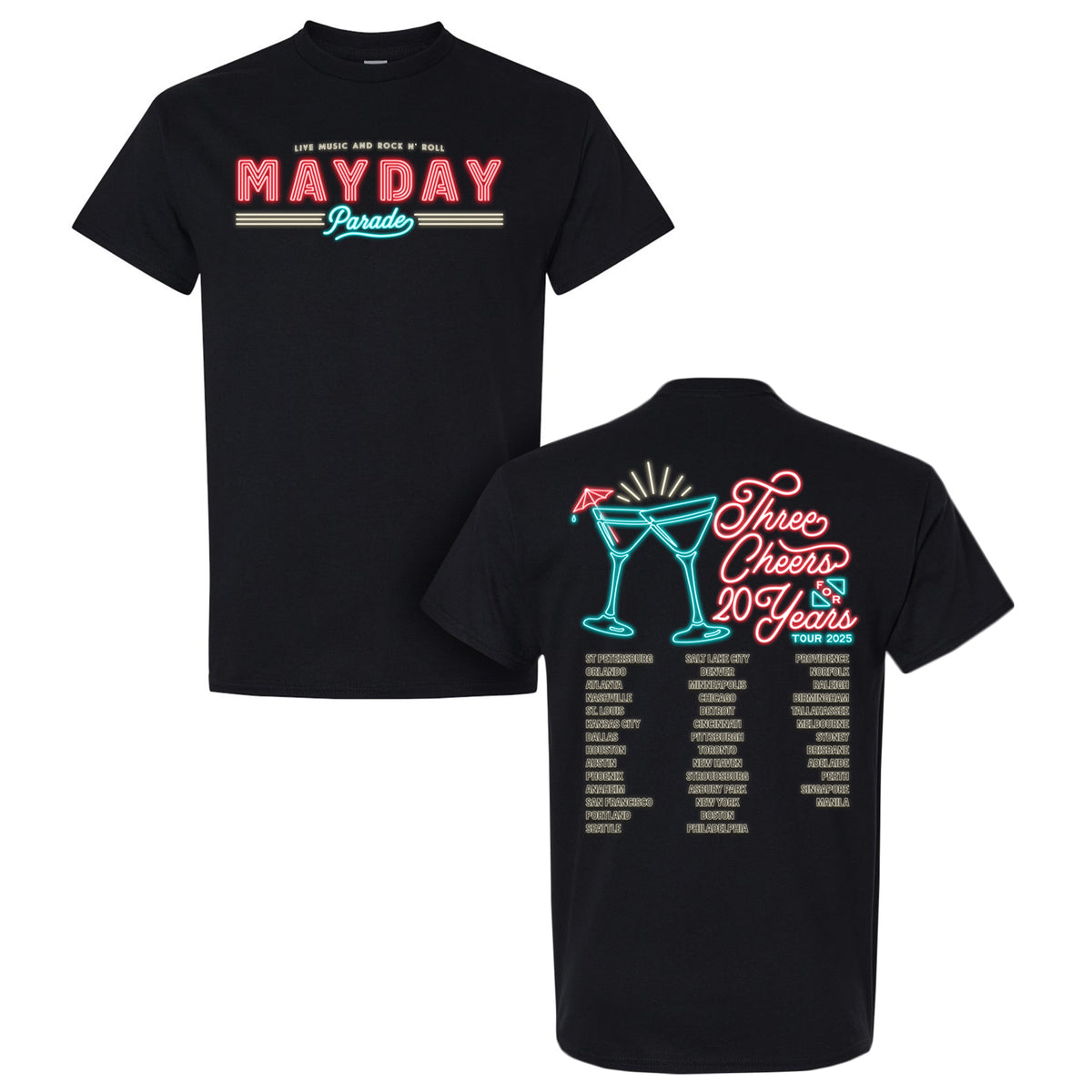 20 Years Tour - Black T-Shirt – Mayday Parade
