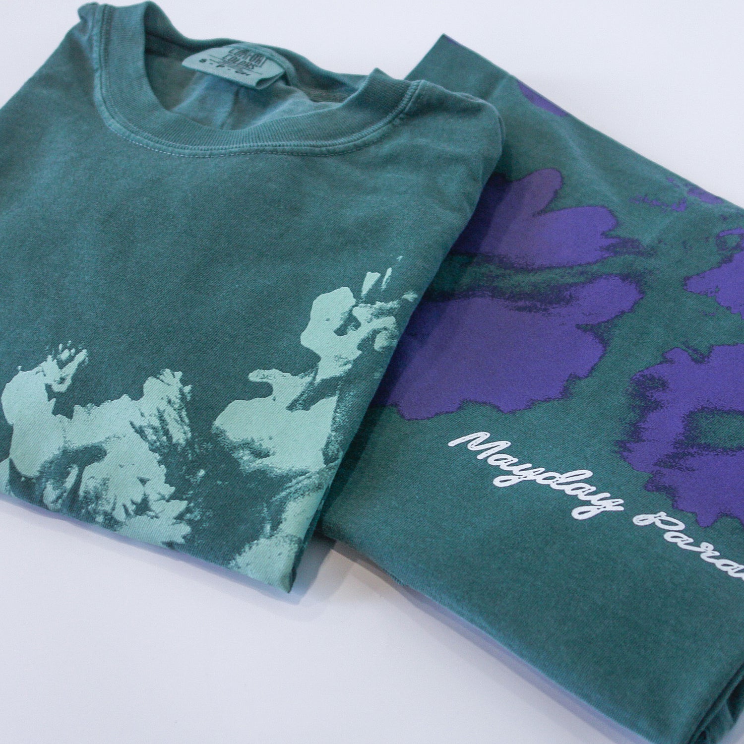 mayday parade Flowers - Blue Spruce Tee front and back