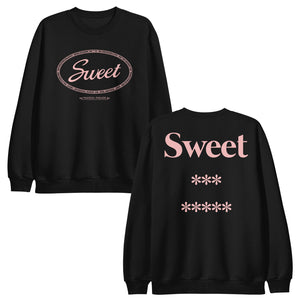 mayday parade Sweet (Puff Print) - Black Crewneck front and back
