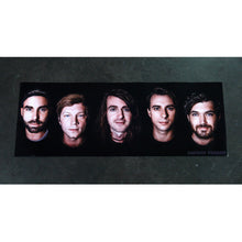 Load image into Gallery viewer, rectangle poster on a concrete background with 5 mens faces and mayday parade at the bottom right
